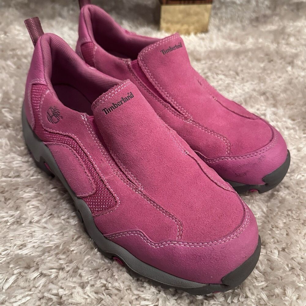 Timberland Women’s 5 Pink Suede Slip-On Trail Hiking Shoes 18992M